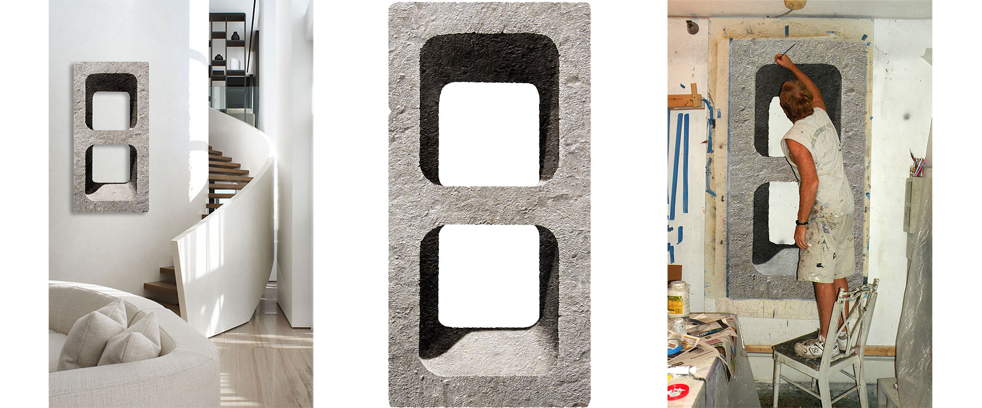 Cinder block entitled Naked by Nolan Haan