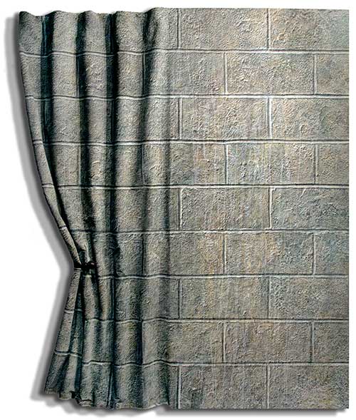 Cinder block curtain by Nolan Haan