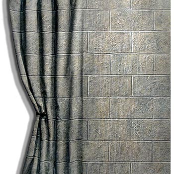 Cinder block curtain by Nolan Haan